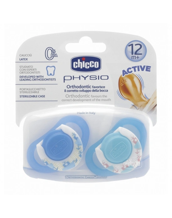 Chicco 2 li Physio Kauçuk Emzik 12 ay+ Erkek