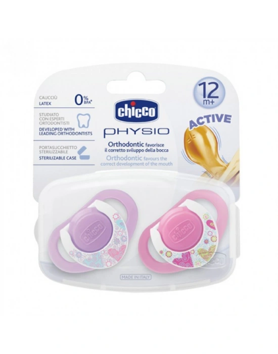 Chicco 2 li Physio Kauçuk Emzik 12 ay+ Kız