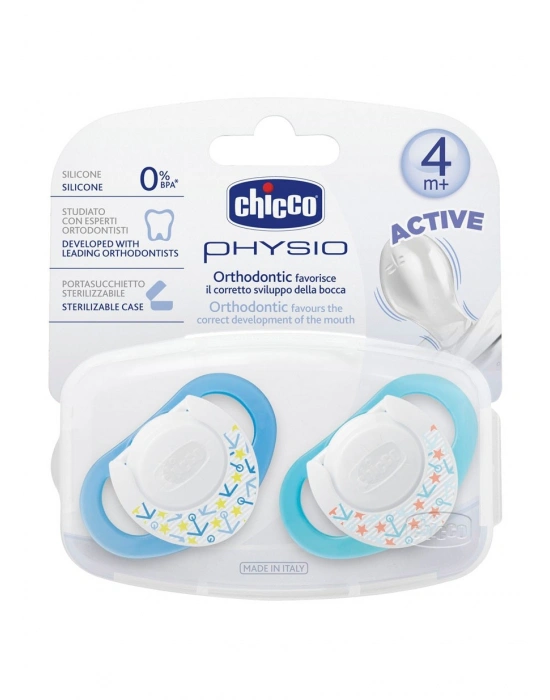 Chicco Physio Silikon Emzik 4m+ 2li - Mavi
