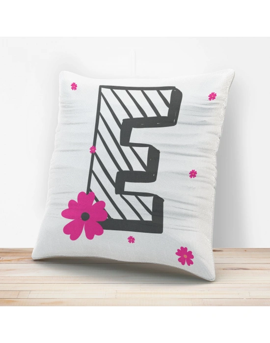 E Harfi Tasarımlı Yastık Kılıfı