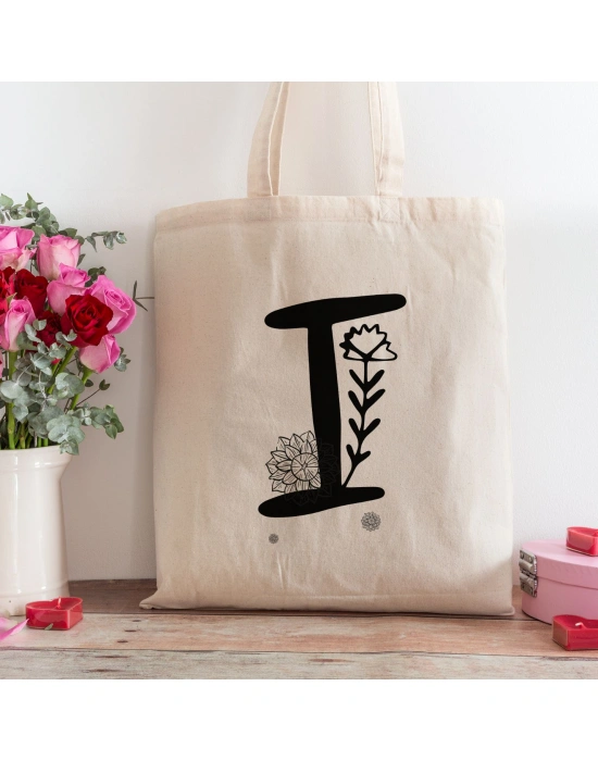 I Harfi Tasarımlı Alışveriş Plaj Bez Çanta