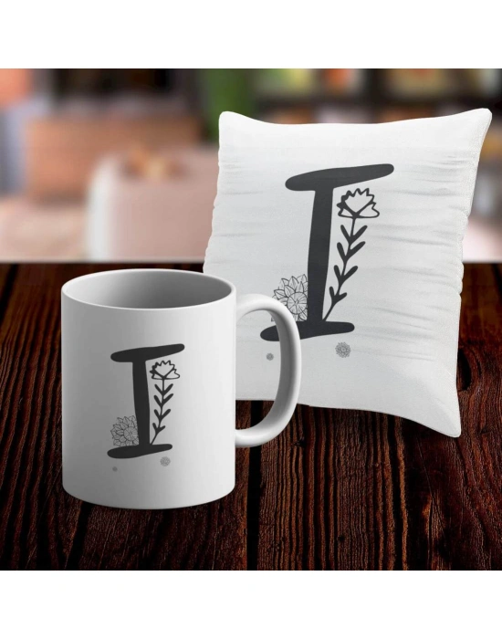 I Harfi Tasarımlı Kupa ve Yastık Kılıfı Hediye Seti