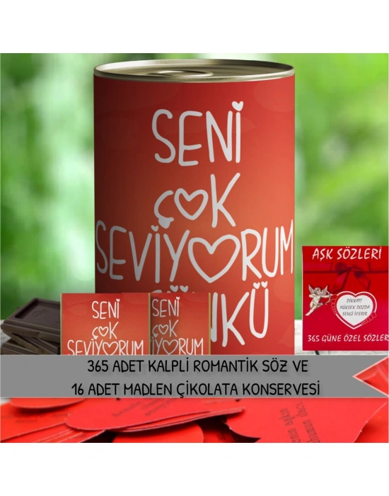 Madlen Çikolatalı Romantik Hediye Konservesi