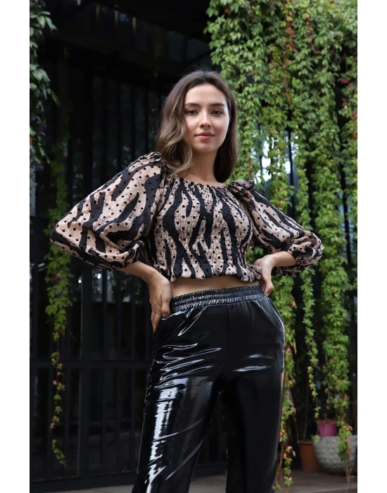 Madonna Yaka Crop Bluz - BEJ