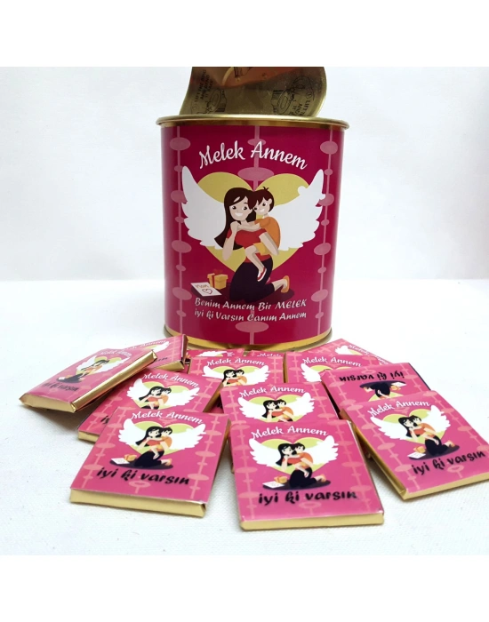 Melek Annem Temalı Hediye Çikolata Konservesi