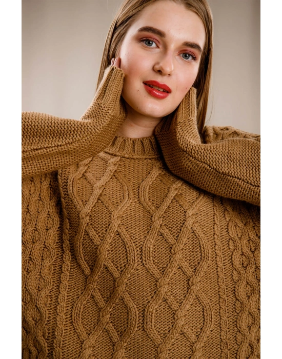 Örgü Kazak-KAHVERENGİ