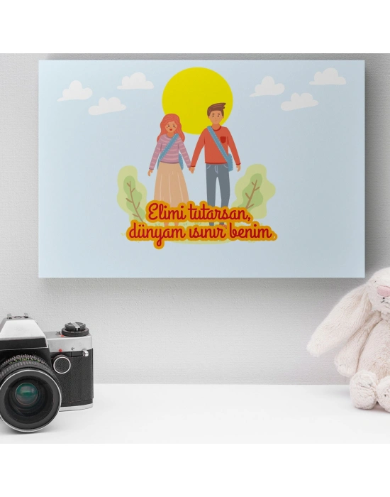 Romantik Tasarımlı Mini Kanvas Tablo - No16