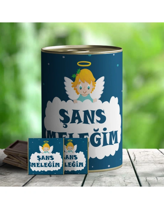 Şans Meleğim Temalı Hediye Çikolata Konservesi