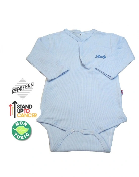 Sema Baby Uzun Kol Kaşkorse Badi (Body) - Mavi  0-6 Ay