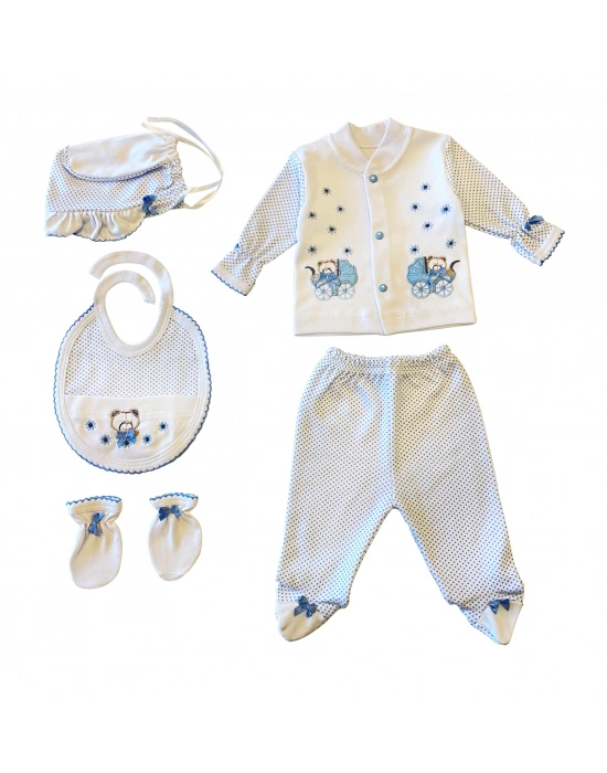 Sema Bebe 5li Premature Puanlı Set - Açık Mavi 8682476853155