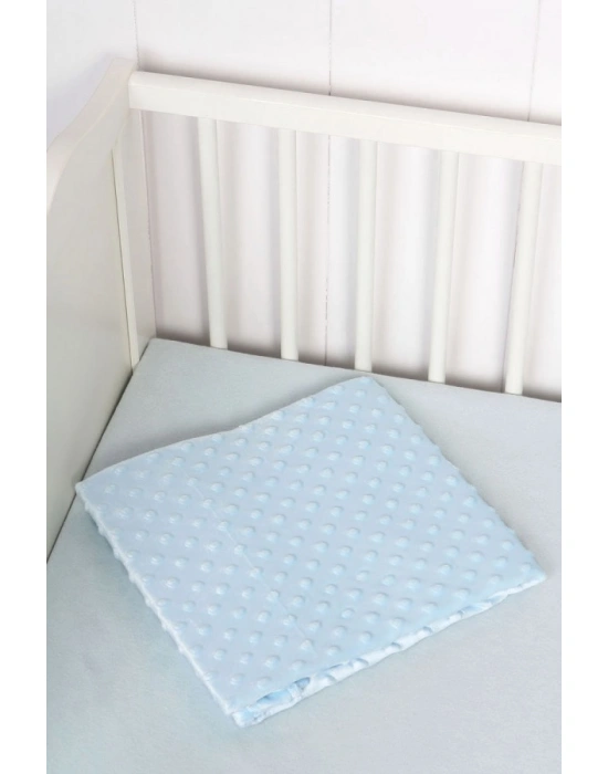 Sema Bebe Fluffy Battaniye (Kabartma Desenli) - Mavi