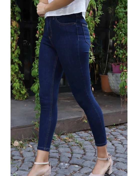 Yüksek Bel Skinny Jean Pantolon  - LACİVERT