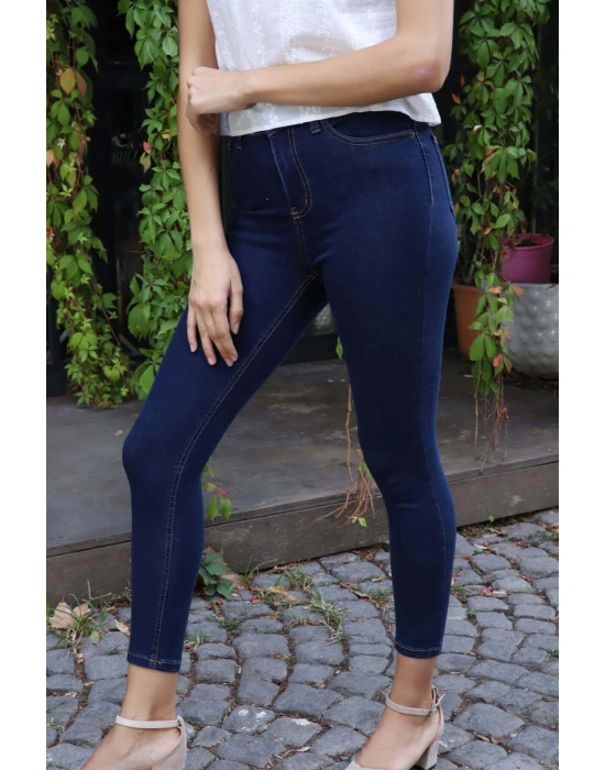 Yüksek Bel Skinny Jean Pantolon  - LACİVERT