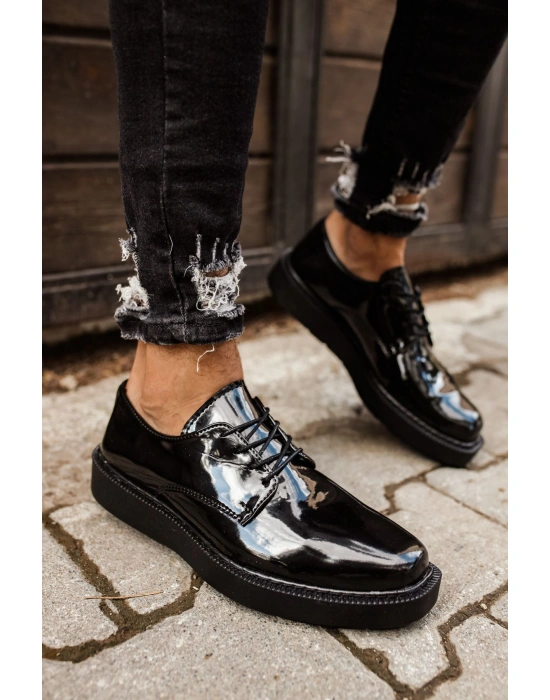 CH001 Rugan Siyah Taban Erkek Ayakkabı SIYAH