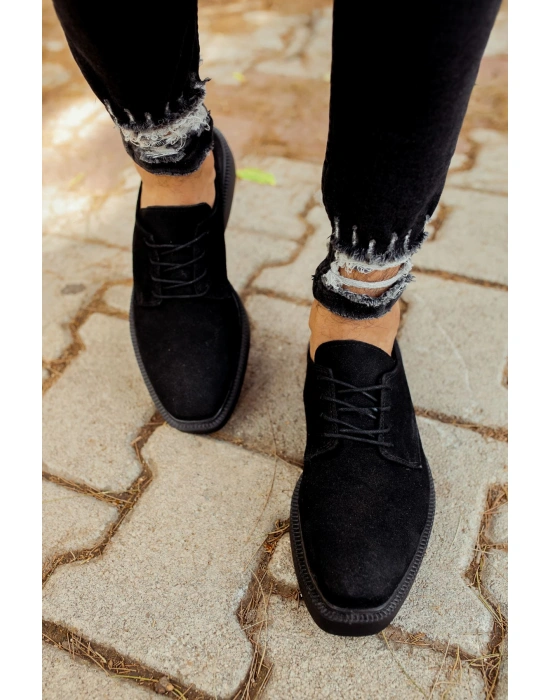 CH001 Süet Siyah Taban Erkek Ayakkabı SIYAH