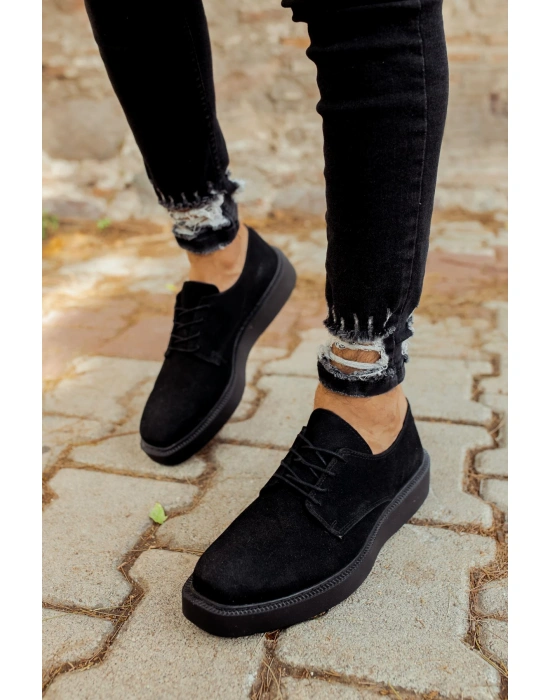 CH001 Süet Siyah Taban Erkek Ayakkabı SIYAH