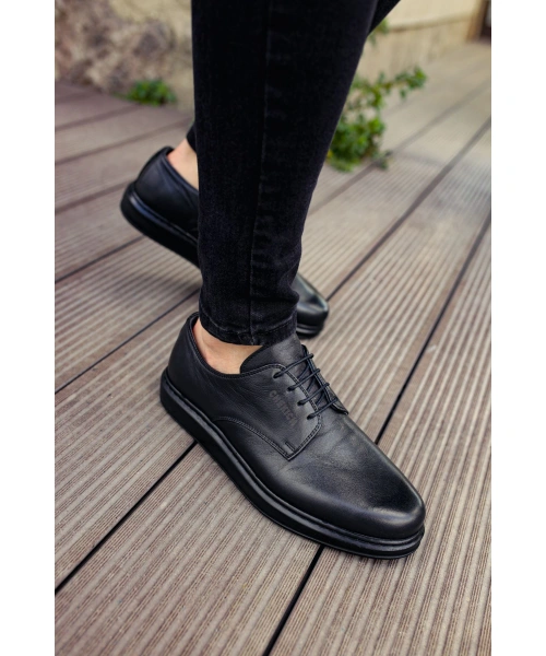 CH003 ST Hakiki Deri Erkek Ayakkabı SIYAH