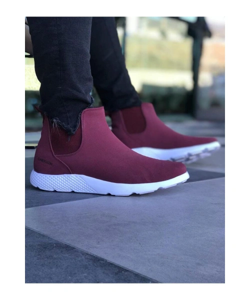 CH049 Süet BT Erkek Bot BORDO