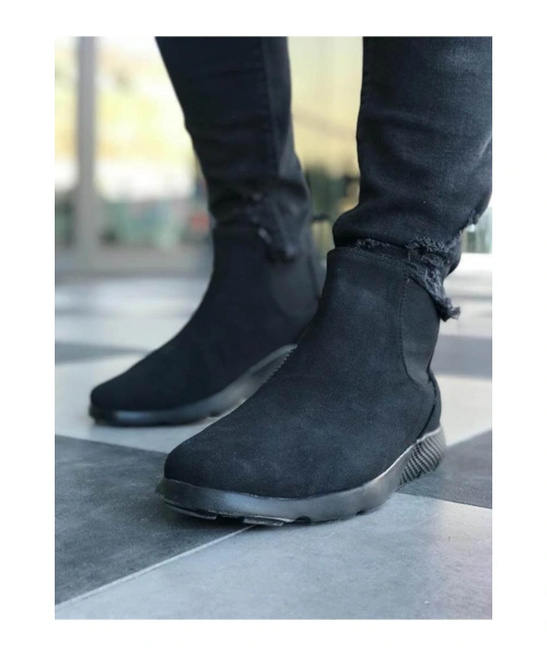 CH049 Süet ST  Erkek Bot SIYAH