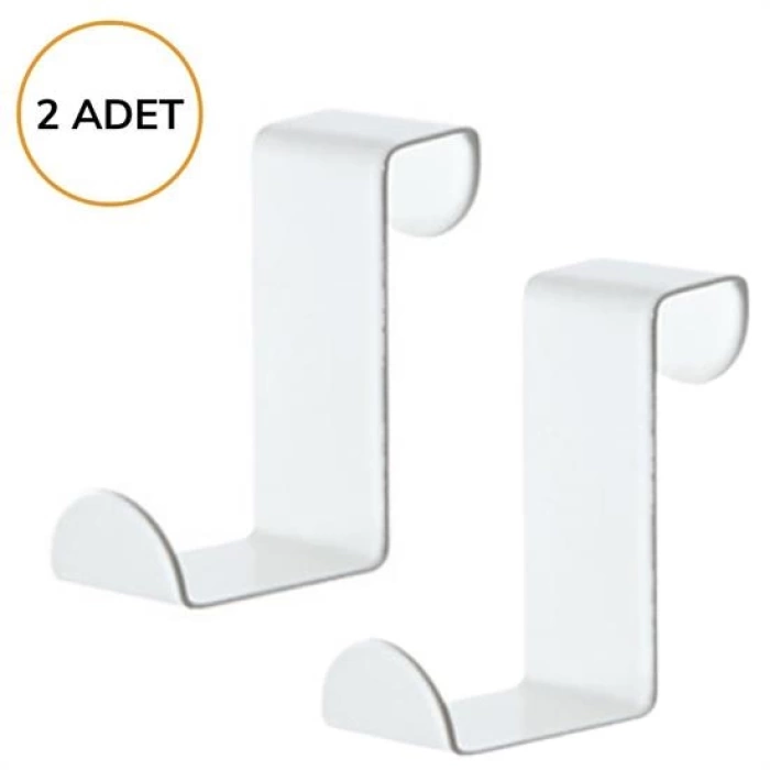 2&apos;Li Kapı Arkası Çekmece Dolap Kapağı Mutfak Banyo Askısı Beyaz Renk Plastik