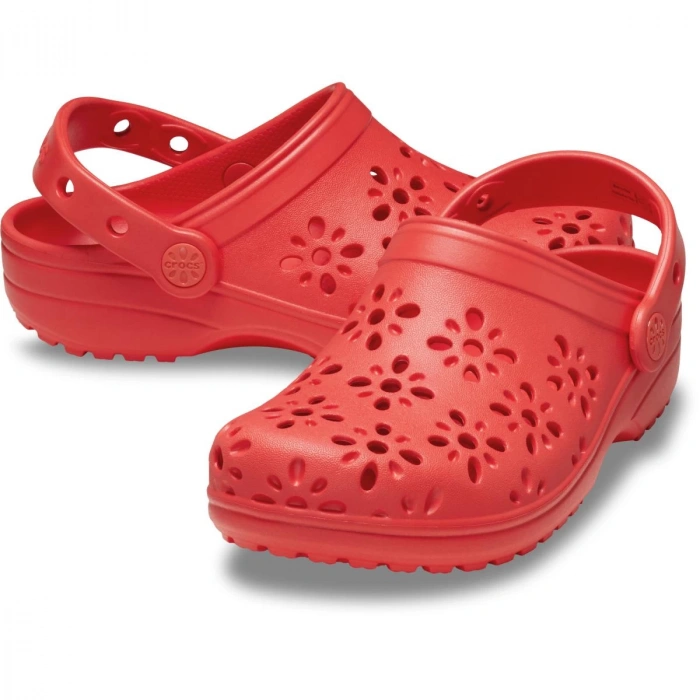 crocs 210943-6ZR CLASSIC FLORAL CUT OUT CLOG ÇOCUK TERLİK SANDALET