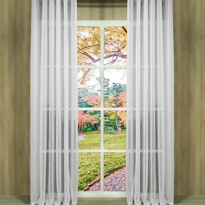 New Eko Tül Perde Beyaz 200x270 cm Yeni