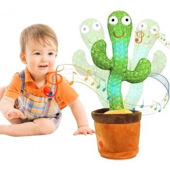 Konuşan Dans Eden Kaktüs Işıklı Saksı Peluş