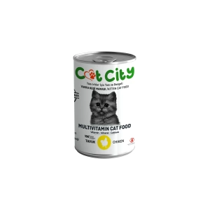 Az Tahıllı Tavuk Etli Yavru Kedi Konserve Yaş Mama 400 gr ( 10 Adet )