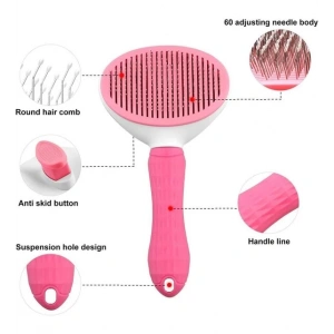 Markapet Kendini Temizleyen Tuşlu Kedi Köpek Tarağı Pembe 10 x 20 cm