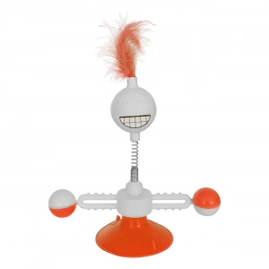 Markapet Vantuzlu Komik Dönen Kedi Oyuncağı 17 cm*18-30 cm Turuncu