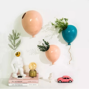 2Li Balon Duvar Aksesuarı Saksı Şeker Pembesi Özel Tasarım PS4013