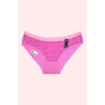 Gümüş Açık Pembe Dantelli Bikini Bayan Külot PS7838