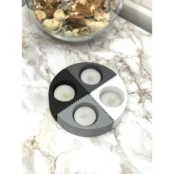 Puzzle Tealight Mumluk Tekli ANTRASİT *Setini Kendin Oluştur* Özel Tasarım PS4030