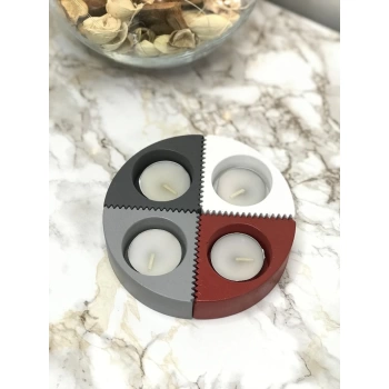 Puzzle Tealight Mumluk Tekli GRİ *Setini Kendin Oluştur* Özel Tasarım PS4034