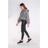 Kazayağı Desenli Kapüşonlu Sweatshirt-DESENLİ