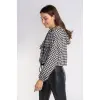 Kazayağı Desenli Kapüşonlu Sweatshirt-DESENLİ