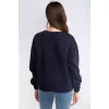 Şardonlu Sweatshirt-LACİVERT