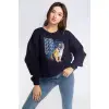 Şardonlu Sweatshirt-LACİVERT