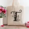T Harfi Tasarımlı Alışveriş Plaj Bez Çanta
