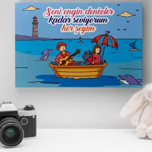 Romantik Tasarımlı Mini Kanvas Tablo - No15