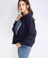 Şardonlu Sweatshirt-LACİVERT