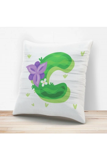 C Harfi Tasarımlı Yastık Kılıfı