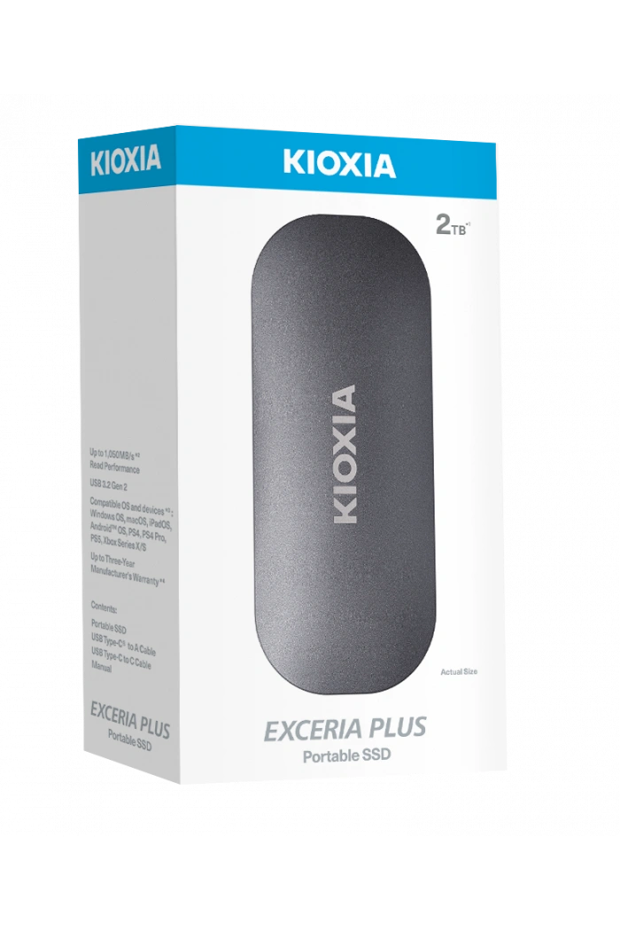 2TB KIOXIA EXCERIA PLUS G2 USB 3.2 1050/1000 MB/s LXD10S002TG8