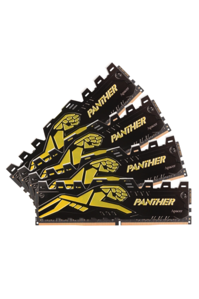 Apacer Panther Black-Gold 16GB (2x8GB) 3200Mhz CL16 DDR4 Gaming Ram (AH4U16G32C28Y7GAA-2)