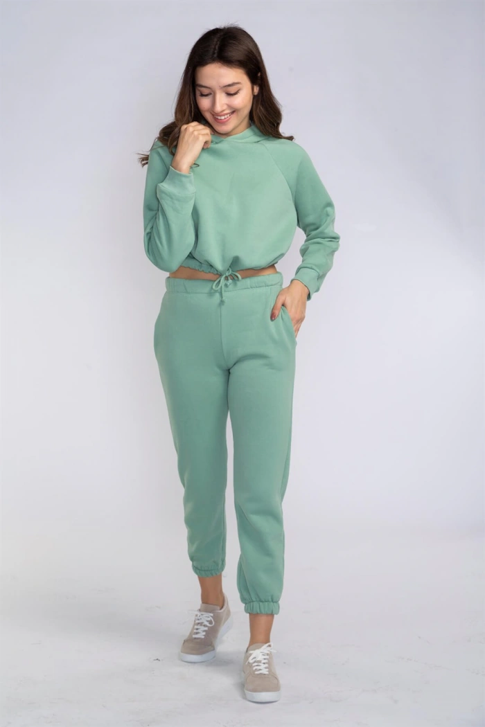 Bel Lastikli Şardonlu İkili Takım-MİNT YEŞİLİ