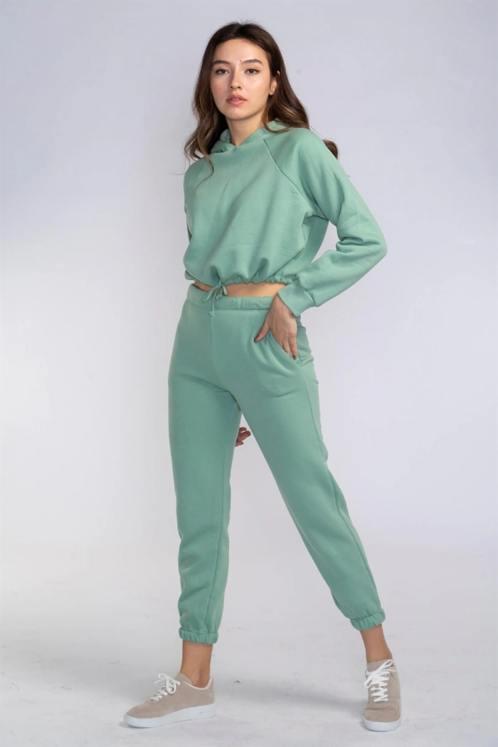 Bel Lastikli Şardonlu İkili Takım-MİNT YEŞİLİ