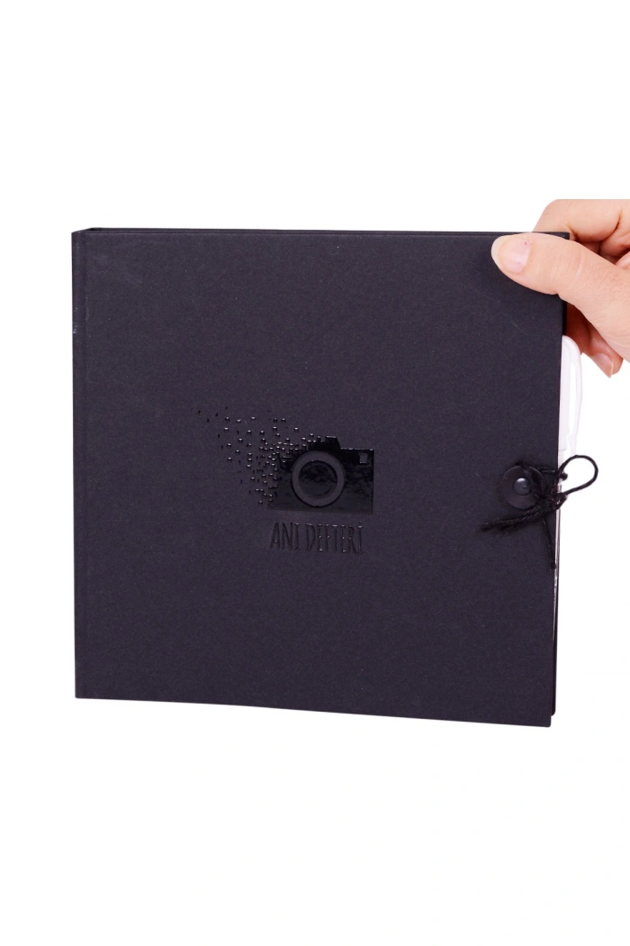 Beyaz Kalemli Kendin Yap Albüm Siyah Anı Defteri