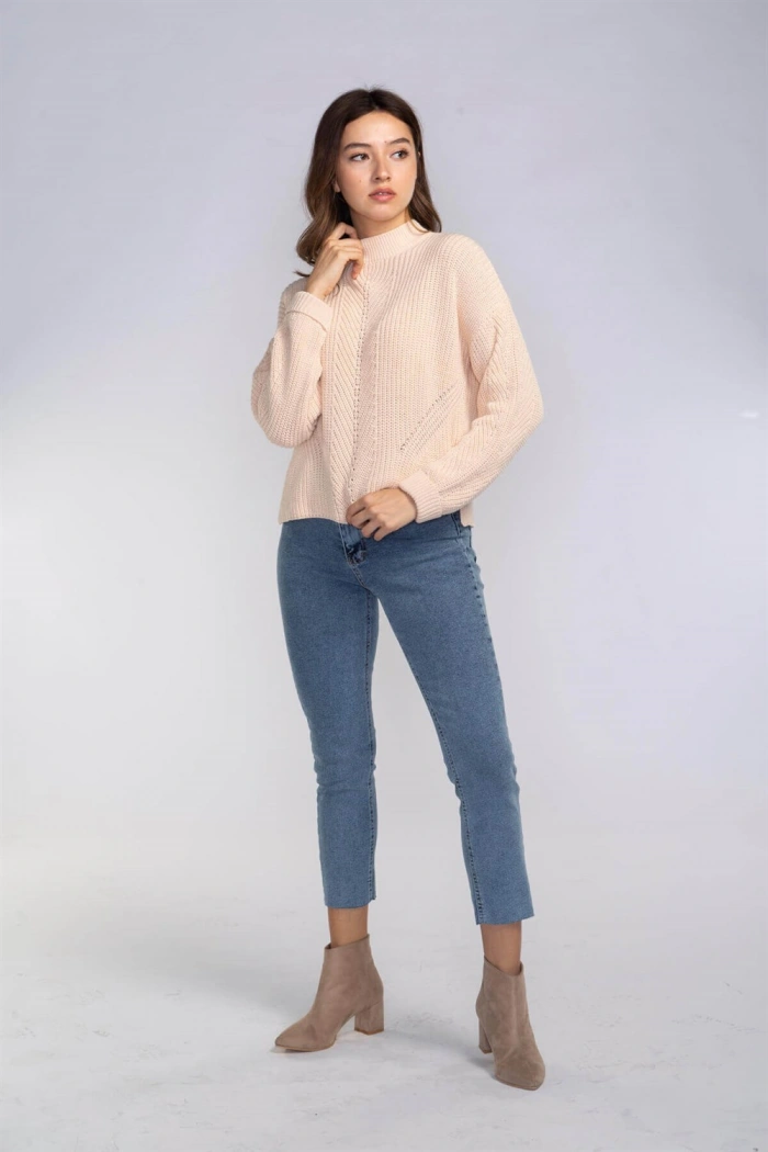 Delikli Örgü Kazak-PUDRA