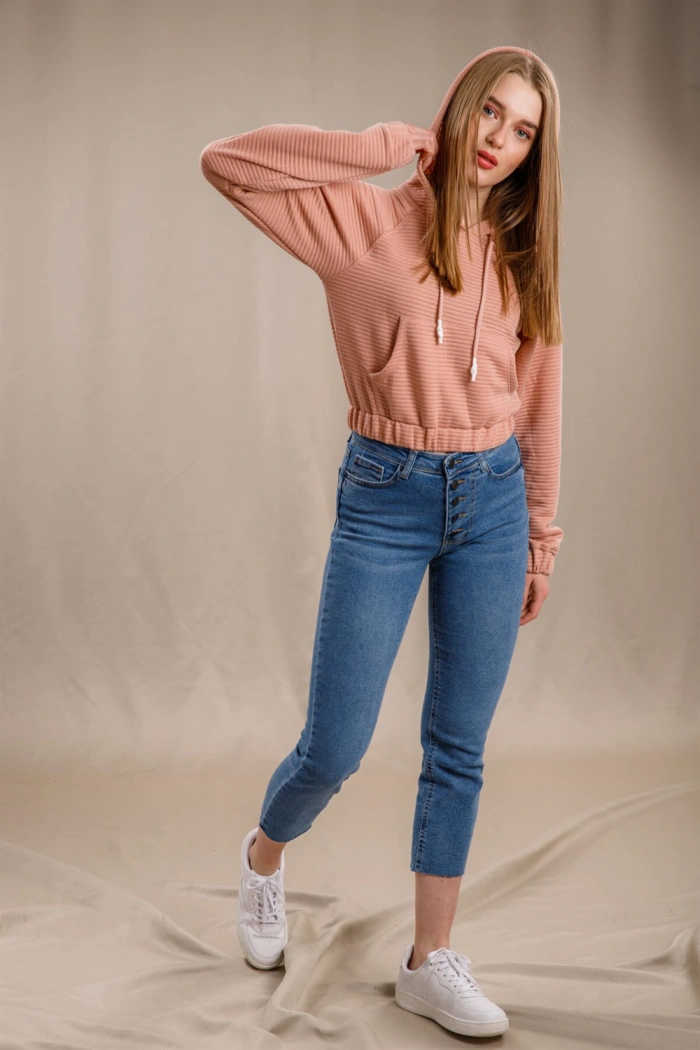 Kanguru Cepli Sweatshirt - PUDRA