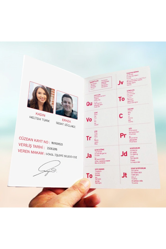 Kişiye Özel Fotoğraflı Sevgili Cüzdan